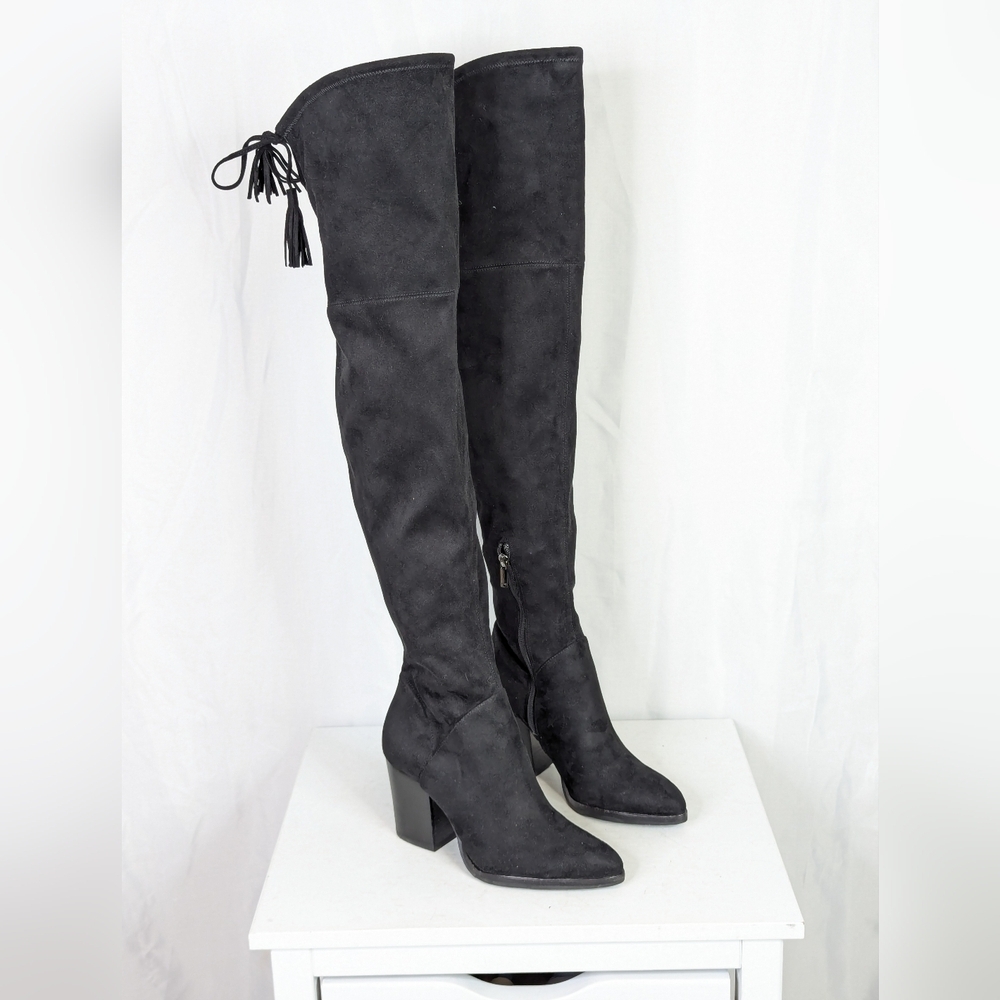 Marc Fisher Alinda Over The Knee Black Pointed Boots Size 7.5 - Picture 2 of 10